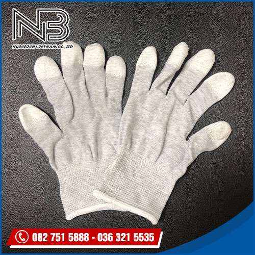 Găng tay cacbon phủ PU đầu ngón ( Size S )
